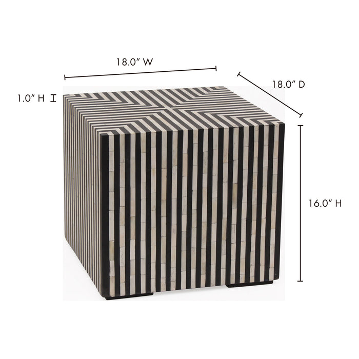 Terning Side Table Black and White