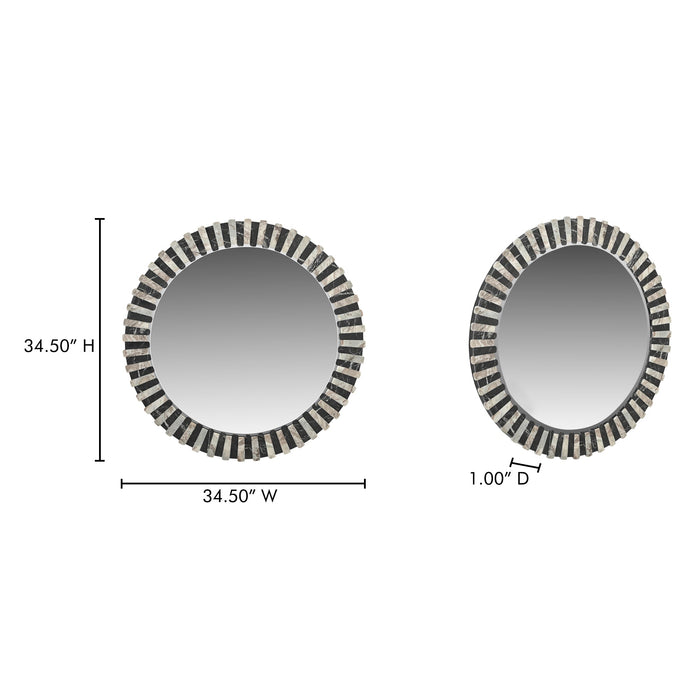 Isolde Mirror Black and Beige Marble