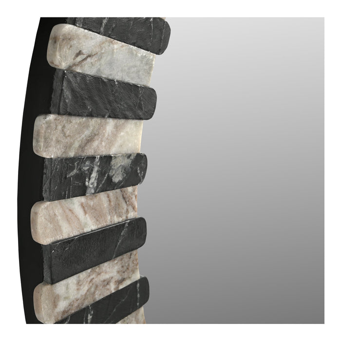 Isolde Mirror Black and Beige Marble