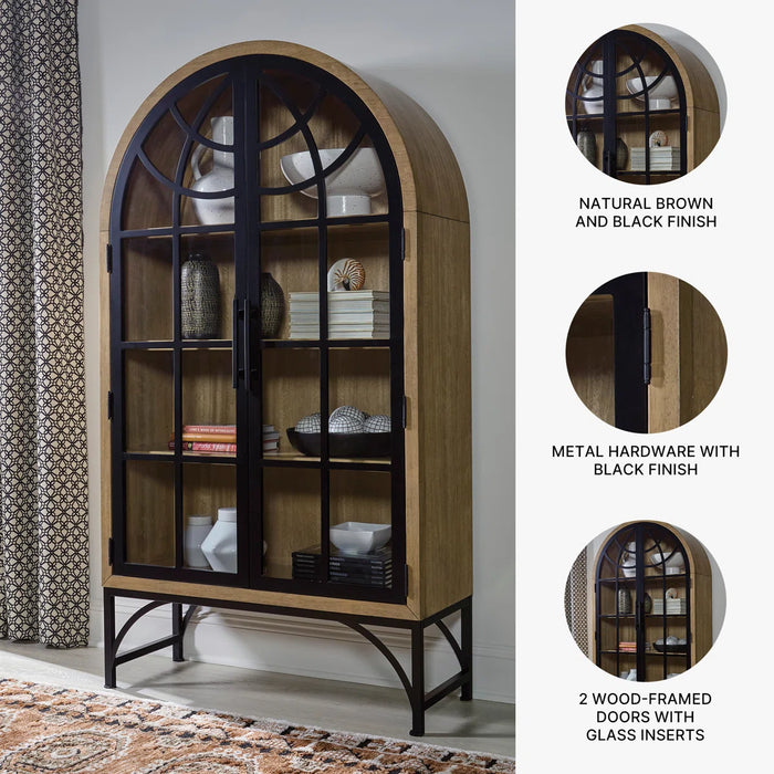 Gwenwich - Accent Cabinet - Natural / Black