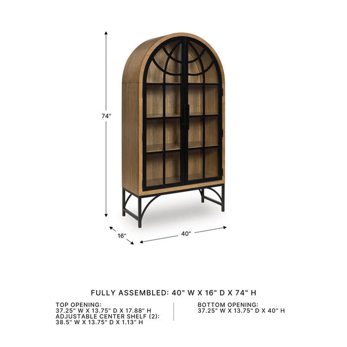 Gwenwich - Accent Cabinet - Natural / Black