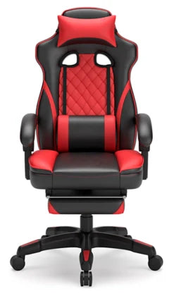 Lynxtyn Home Office Swivel Desk Chair - Red/Black - Furniture Depot (7886826438904)