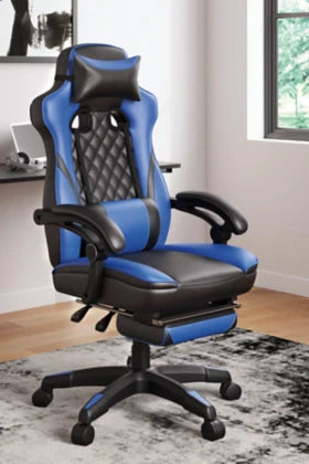 Lynxtyn Home Office Swivel Desk Chair - Blue/Black - Furniture Depot (7886833778936)