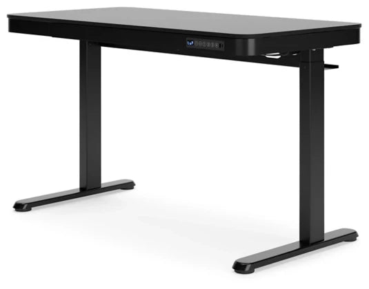 Lynxtyn Adjustable Height Home Office Desk - Black - Furniture Depot (7886857371896)