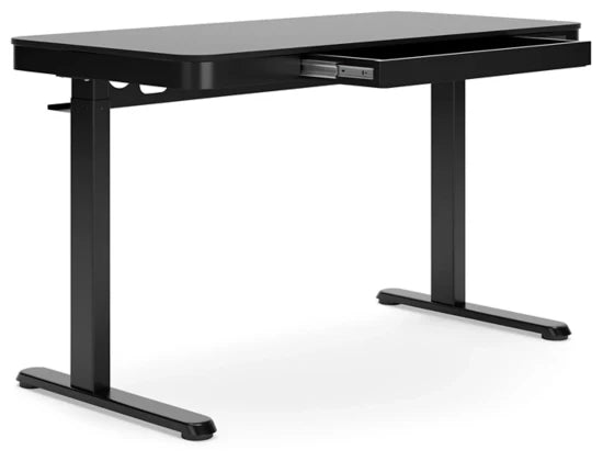 Lynxtyn Adjustable Height Home Office Desk - Black - Furniture Depot (7886857371896)