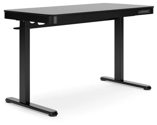 Lynxtyn Adjustable Height Home Office Desk - Black - Furniture Depot (7886857371896)