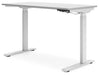 Lynxtyn Adjustable Height Home Office Desk - Taupe/White - Furniture Depot (7886862745848)