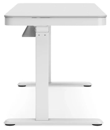 Lynxtyn Adjustable Height Home Office Desk - Taupe/White - Furniture Depot (7886865072376)