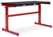 Lynxtyn Adjustable Height Home Office Desk - Red/Black - Furniture Depot (7886824472824)