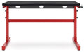 Lynxtyn Adjustable Height Home Office Desk - Red/Black - Furniture Depot (7886824472824)