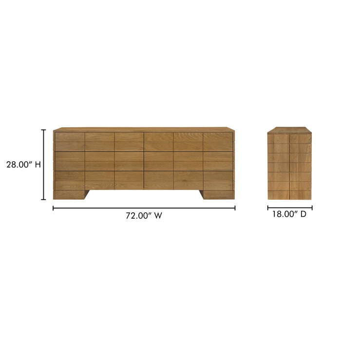 Gia 6 Drawer Dresser Brown