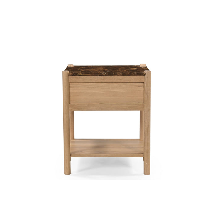 Elio Nightstand Dark Emperador Marble