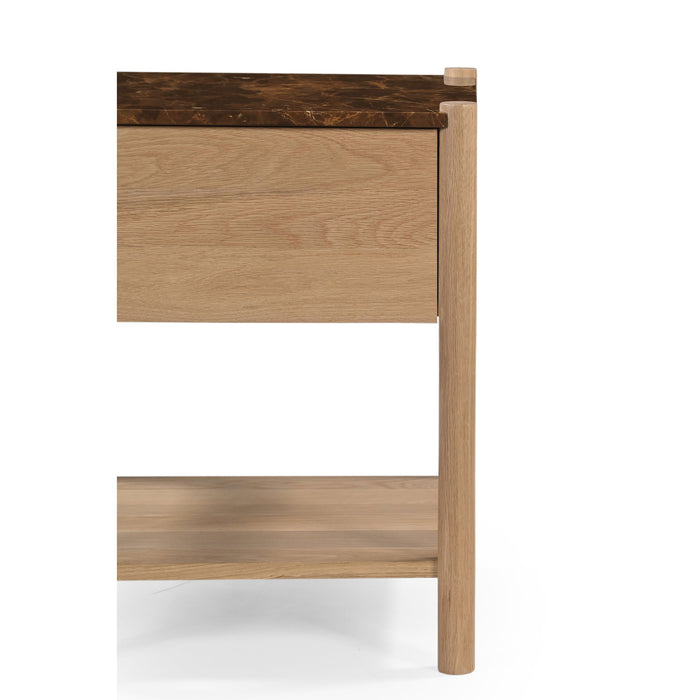 Elio Nightstand Dark Emperador Marble