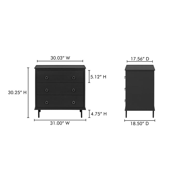 Reagan 3 Drawer Nightstand