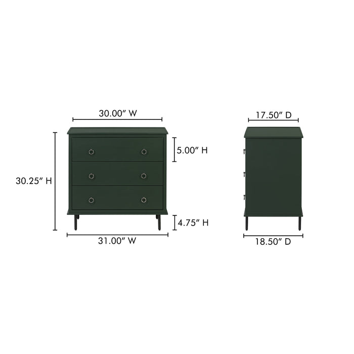 Reagan 3 Drawer Nightstand