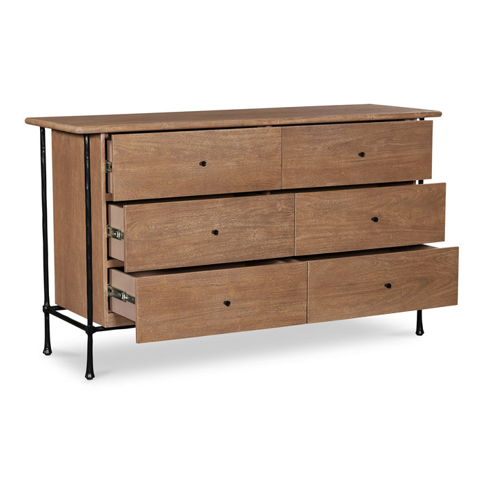 Rene 6 Drawer Dresser Brown