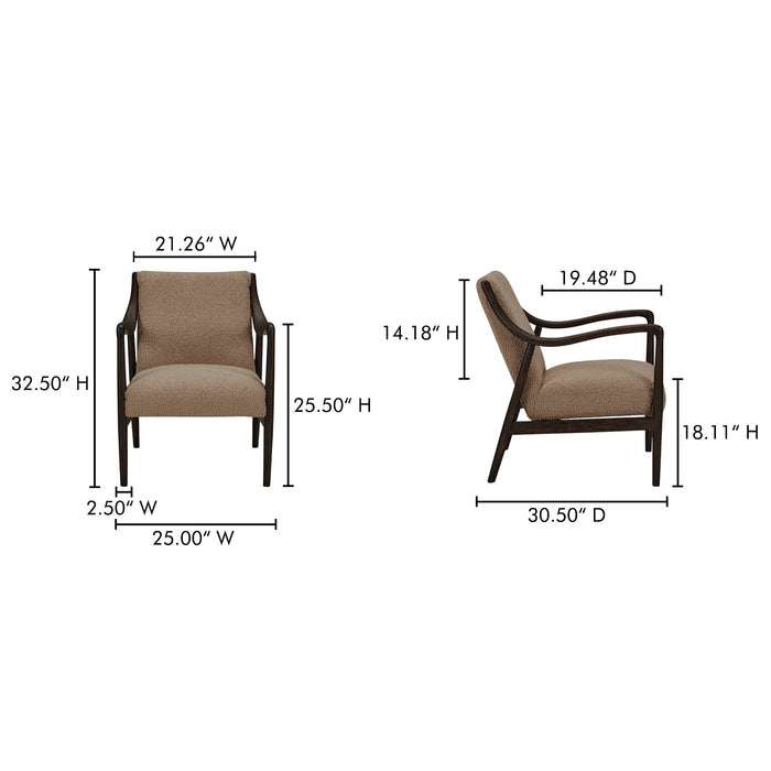 Yates Accent Chair Beige Faux Shearling