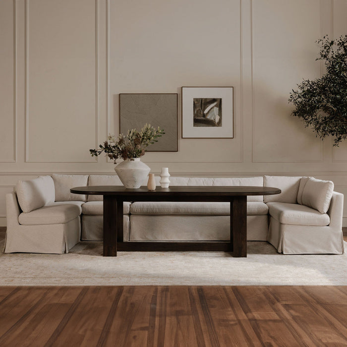 Fable Slipcover Dining Banquette U-Shape Beige