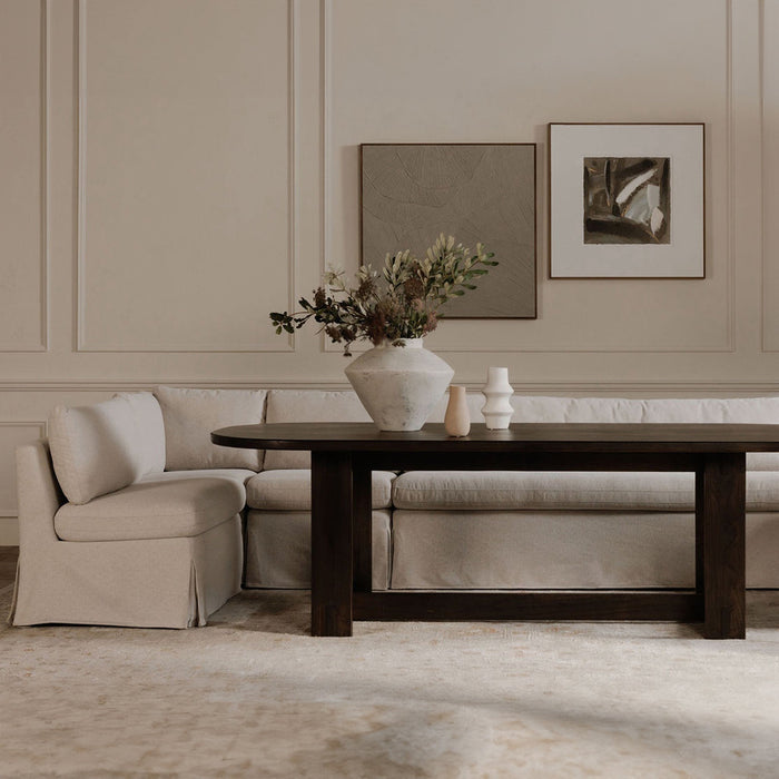 Fable Slipcover Dining Banquette L-Shape Beige