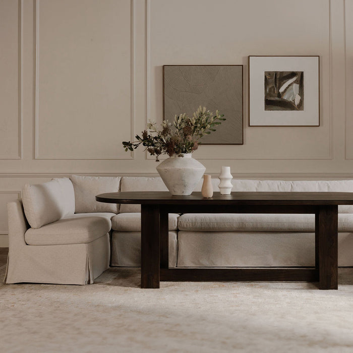 Fable Slipcover Dining Banquette L-Shape Beige