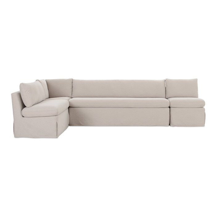 Fable Slipcover Dining Banquette L-Shape Beige