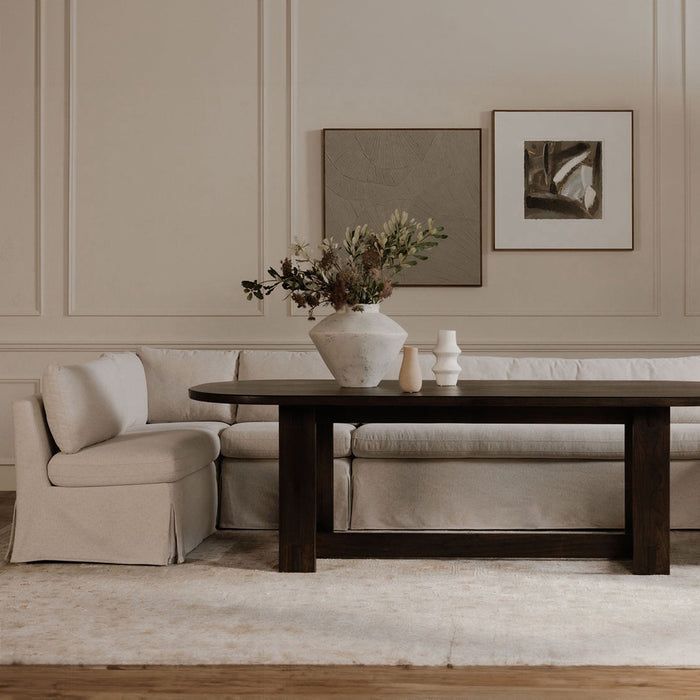 Fable Slipcover Dining Banquette L-Shape Beige