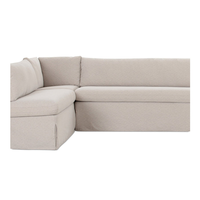 Fable Slipcover Dining Banquette L-Shape Beige