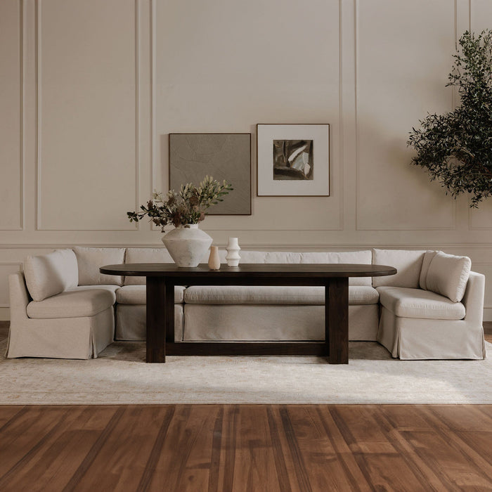 Fable Slipcover Dining Banquette U-Shape Beige