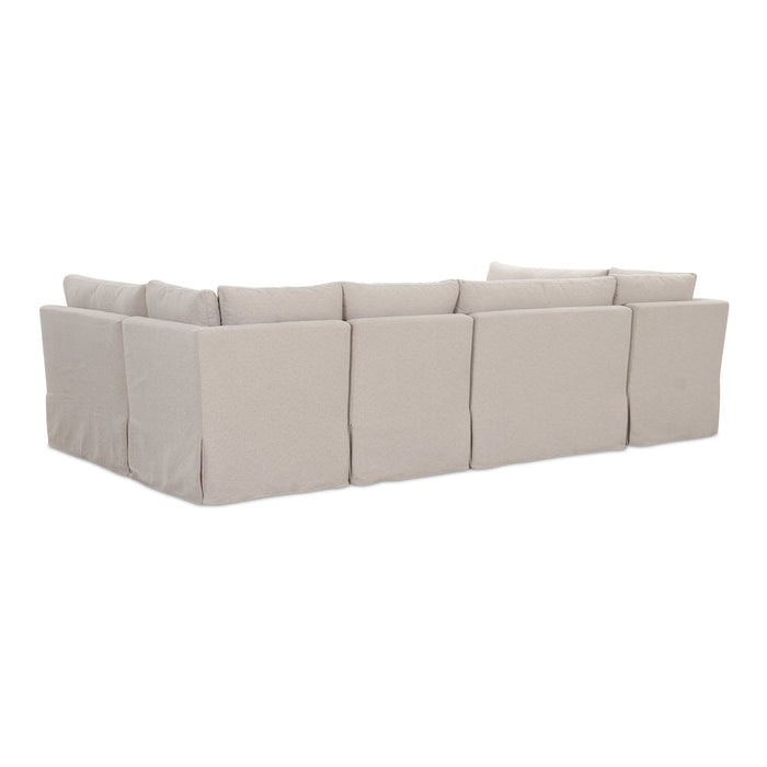Fable Slipcover Dining Banquette U-Shape Beige