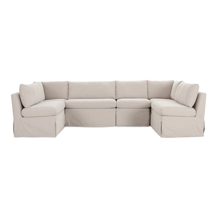 Fable Slipcover Dining Banquette U-Shape Beige
