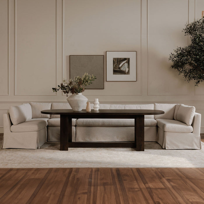 Fable Slipcover Dining Banquette U-Shape Beige