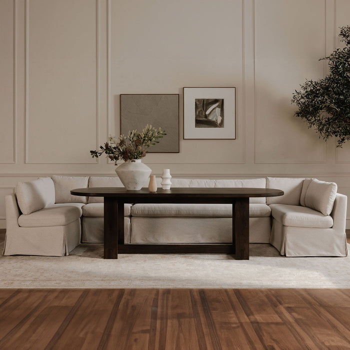 Fable Slipcover Dining Banquette U-Shape Beige