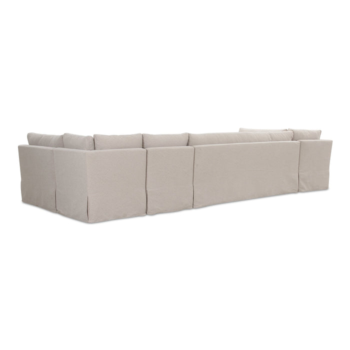 Fable Slipcover Dining Banquette U-Shape Beige