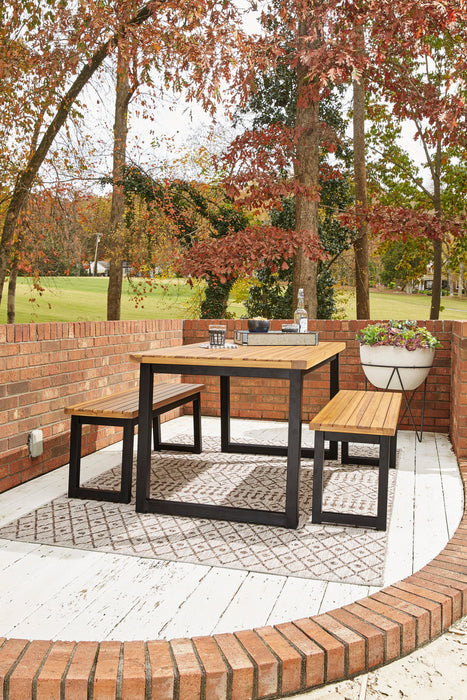 Town Wood Outdoor Dining Table Set (Set of 3) - Furniture Depot