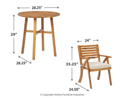 Vallerie Outdoor Chairs with Table Set (Set of 3)