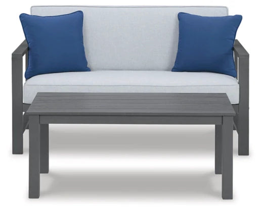 Fynnegan Outdoor Loveseat with Table (Set of 2) - Furniture Depot (7658864902392)