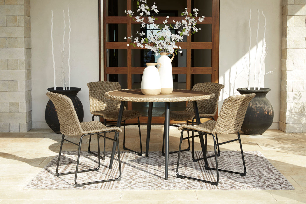 Amaris Outdoor Dining Table & Chair (5 Pc Set) - Furniture Depot (7655060177144)