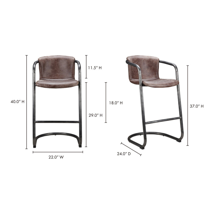 Freeman Barstool Leather - Set Of Two