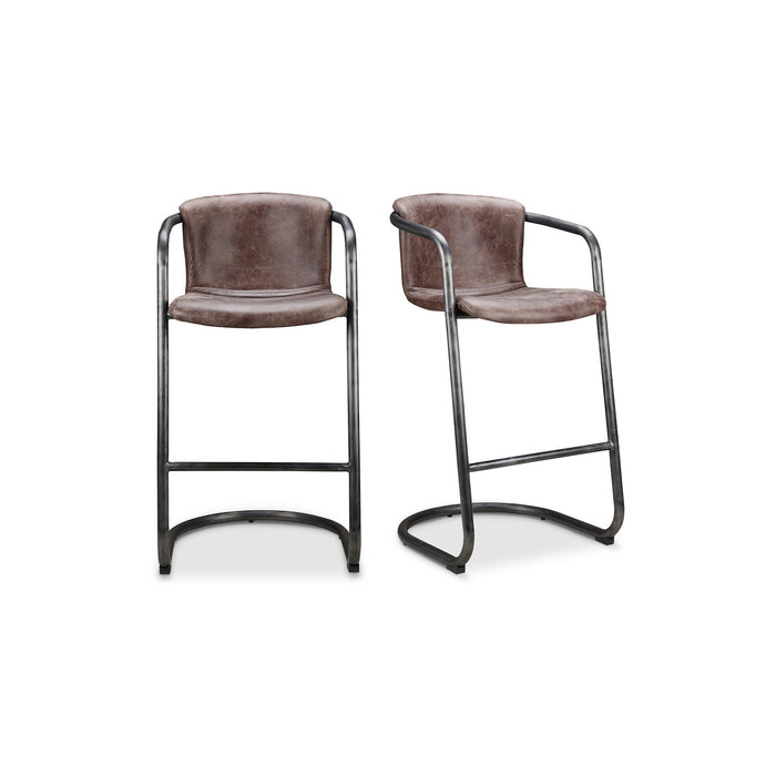 Freeman Barstool Leather - Set Of Two