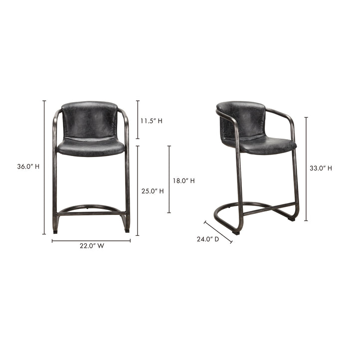 Freeman Counter Stool Leather - Set Of Two