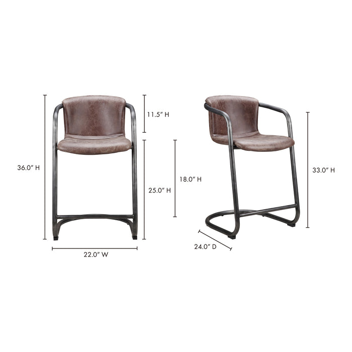 Freeman Counter Stool Leather - Set Of Two