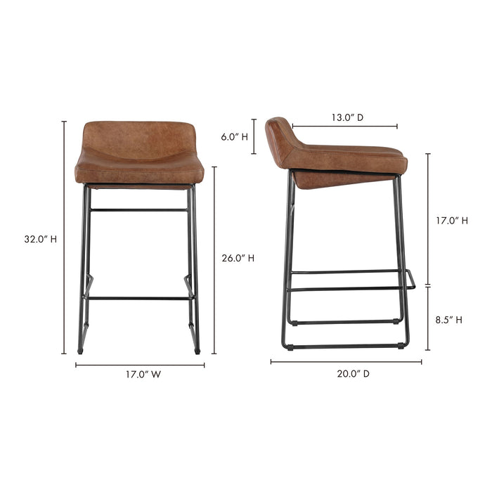 Starlet Counter Stool Leather - Set Of Two