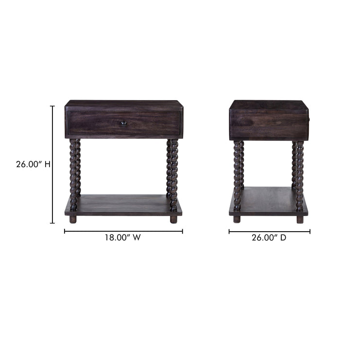 Tabitha Nightstand Dark Brown