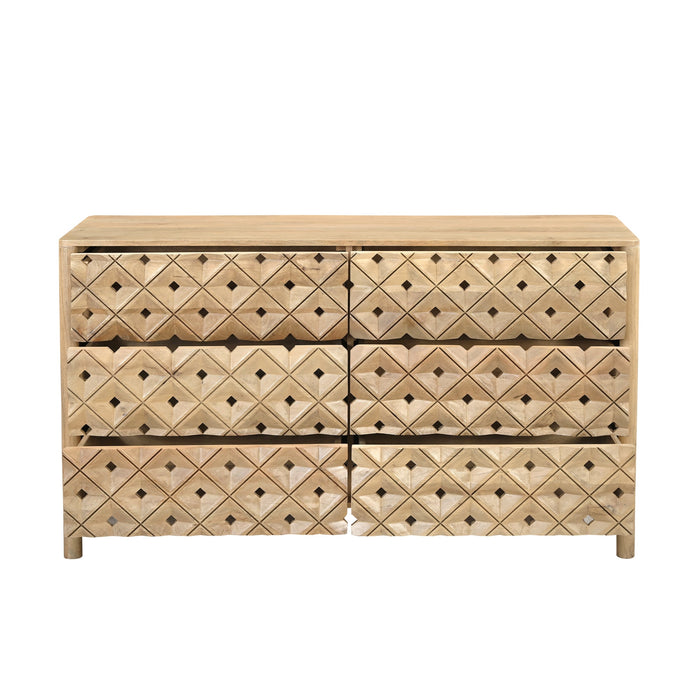 Fulton 6 Drawer Dresser Natural