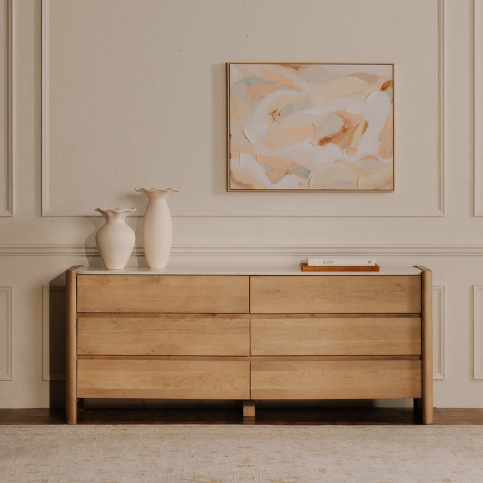 Lane 6 Drawer Dresser Natural