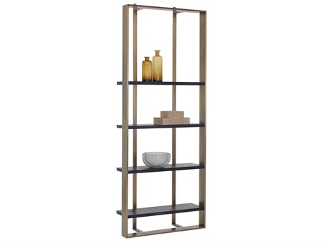 Dalton Bookcase -Antique Brass / Black