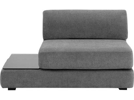 Harmony Modular  Armless Chair  Right Shelf  Danny Dark Grey