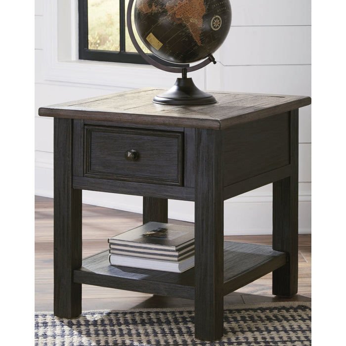 Tyler Creek End Table - Grayish Brown/Black - Furniture Depot (1645114228789)