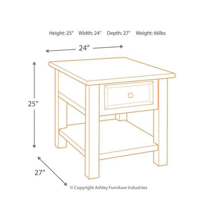 Tyler Creek End Table - Grayish Brown/Black - Furniture Depot (1645114228789)