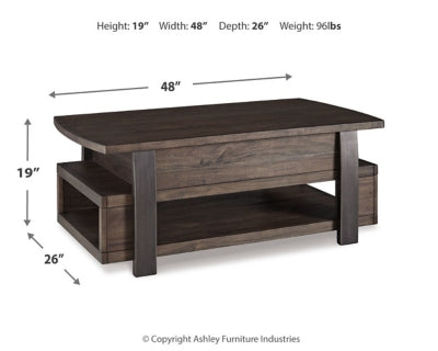 Vailbry Coffee Table with Lift Top